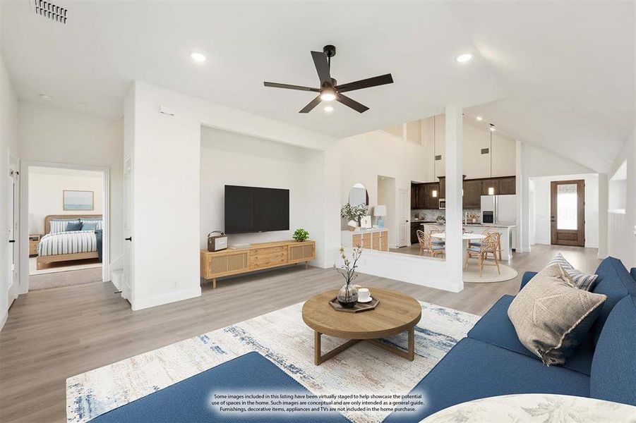 Furnished interior view inside a new home in Union Park Classic 60, Little Elm (Image 15). Furnished interior view inside a new home in Union Park Classic 60, Little Elm (Image 15).