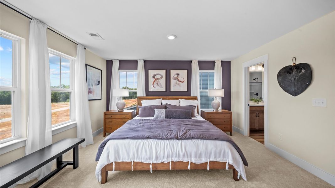 Representative furnished interior of a home built from the Corner Litchfield by DRB Homes in Gresham Station, Simpsonville (Image 20).