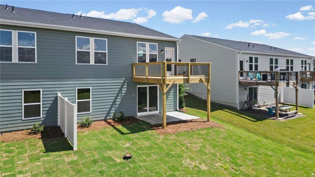 Exterior details and patio area of a home in Villas at Gold Creek, Dawsonville (Image 27).