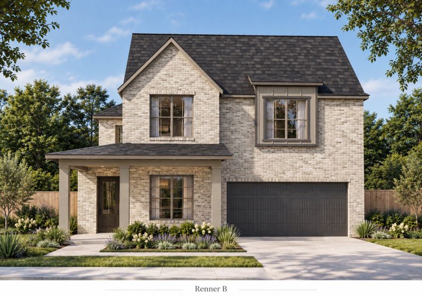 Representative exterior photo of a completed home built from the Renner by Olivia Clarke Homes in Sherley Farms, Anna, TX (Image 2). Representative exterior photo of a completed home built from the Renner by Olivia Clarke Homes in Sherley Farms, Anna, TX (Image 2).