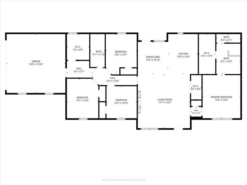2D floor plan layout of this home in Taylor Ranch, Springtown, TX (Image 6).