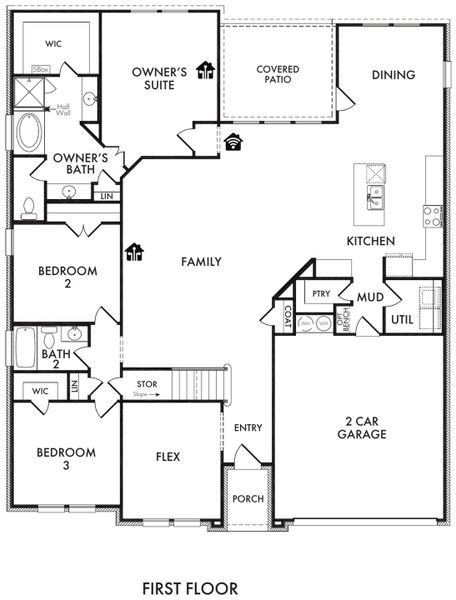 2D floor plan layout for the Donnington by Impression Homes in Timberbrook, Justin, TX (Image 3). 2D floor plan layout for the Donnington by Impression Homes in Timberbrook, Justin, TX (Image 3).