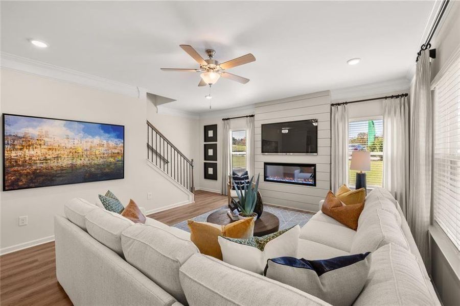Furnished interior view inside a new home in Summerfield Place, Carrollton (Image 23). Furnished interior view inside a new home in Summerfield Place, Carrollton (Image 23).