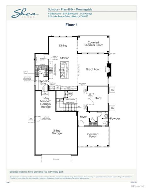 2D floor plan layout of this home in Stargaze at Solstice, Littleton, CO (Image 5).