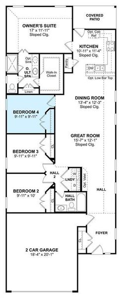 The Leopold floor plan by K. Hovnanian® Homes. 1st Floor shown. *Prices, plans, dimensions, features, specifications, materials, and availability of homes or communities are subject to change without notice or obligation.