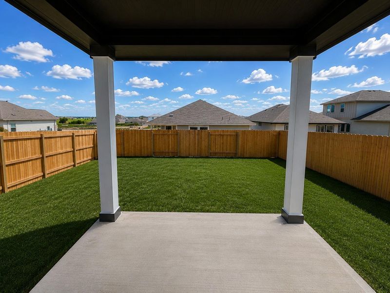 Rear Covered Patio & Private Backyard of Home Rear Covered Patio & Private Backyard of Home