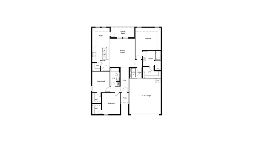 2D floor plan layout of this home in Bella Vista, Granbury, TX (Image 3).