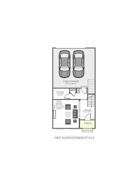 2D floor plan layout for the Holden by Tri Pointe Homes in Holding Village, Wake Forest, NC (Image 3).