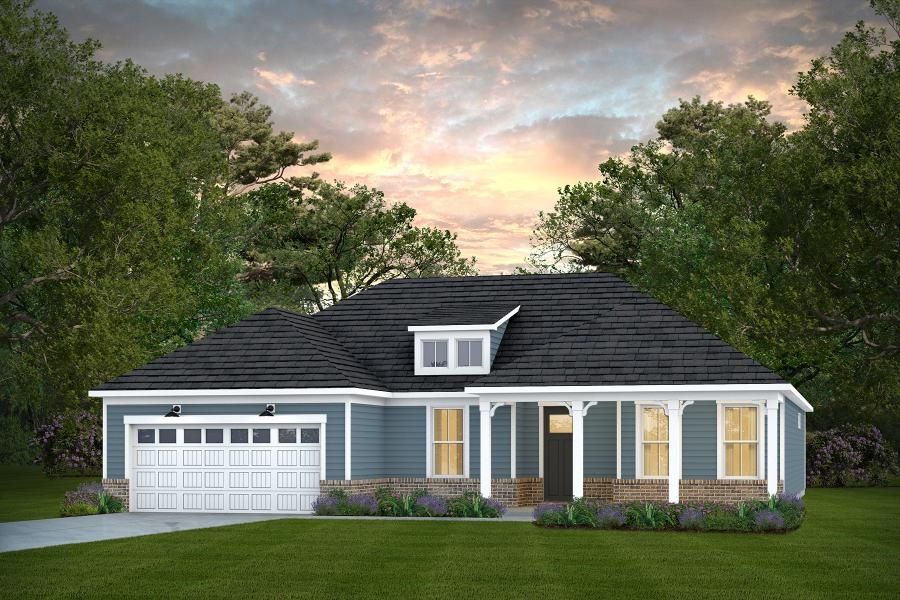 Representative exterior photo of a completed home built from the Stardom by Del Webb in Del Webb Carolina Ridge, Midland, NC (Image 21).