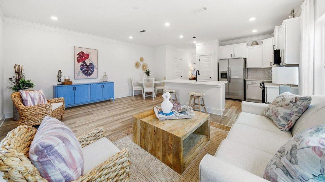 Furnished interior view inside a new home in Palm Street Townhomes, Destin (Image 11). Furnished interior view inside a new home in Palm Street Townhomes, Destin (Image 11).