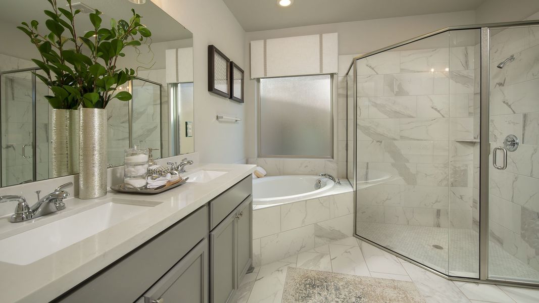 Furnished interior view inside a new home in Briggs Ranch, San Antonio (Image 64).
