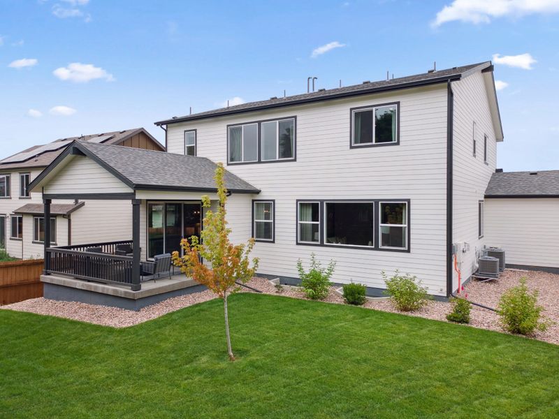 Representative exterior photo of a completed home built from the Silverton by Landsea Homes in Highlands Preserve, Mead, CO (Image 22).