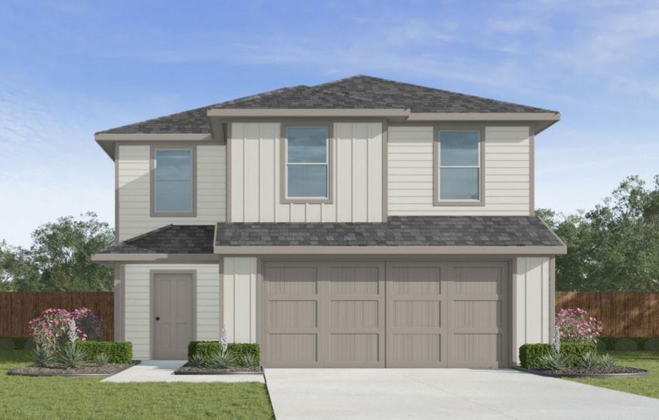 Front exterior of a new home in Garver Heights, Houston, TX, highlighting curb appeal (Image 1). Front exterior of a new home in Garver Heights, Houston, TX, highlighting curb appeal (Image 1).