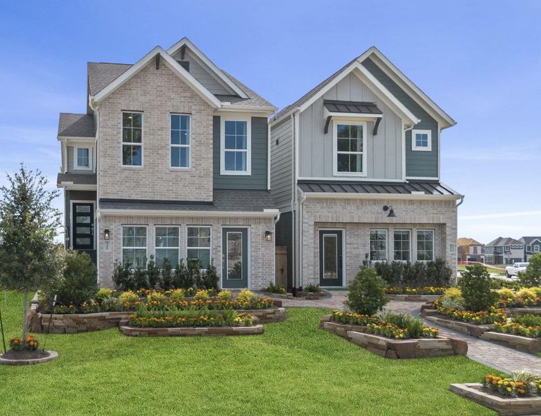 Front exterior of a new home in Bridgeland, Cypress, TX, highlighting curb appeal (Image 29).