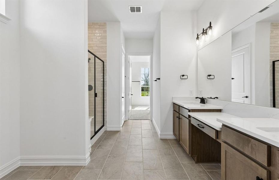 Spacious owner's bath