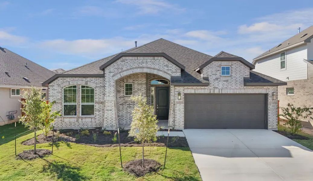Representative exterior photo of a completed home built from the Parker by Chesmar Homes in Highland Village, Georgetown, TX (Image 1). Representative exterior photo of a completed home built from the Parker by Chesmar Homes in Highland Village, Georgetown, TX (Image 1).