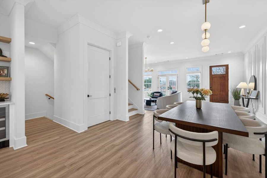 Furnished interior view inside a new home in Skyview On Broad, Sugar Hill (Image 9). Furnished interior view inside a new home in Skyview On Broad, Sugar Hill (Image 9).
