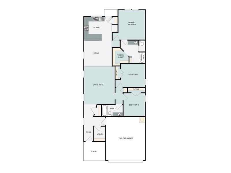 2D floor plan layout of this home in Cloverleaf, Austin, TX (Image 1).