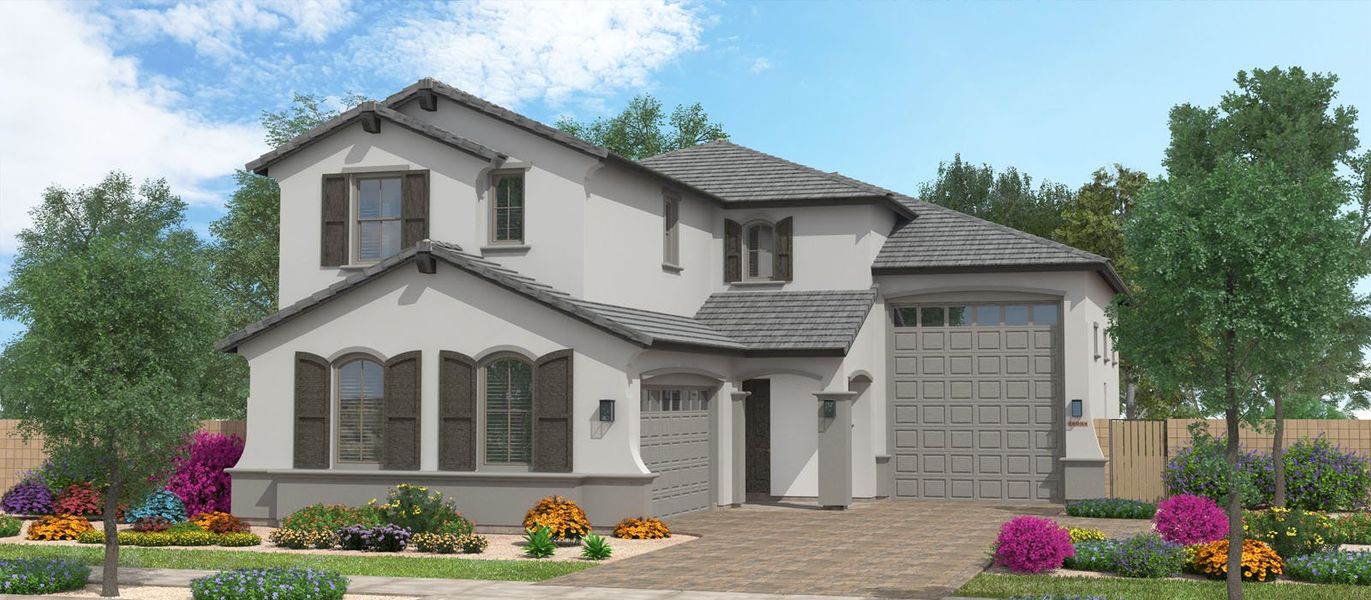 Representative exterior photo of a completed home built from the Westport by Fulton Homes in North Shore, Queen Creek, AZ (Image 5).
