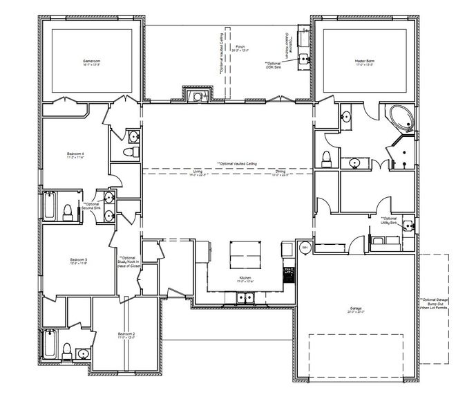 2D floor plan layout for the The Elizabeth by Reece Homes in Stella Ranch, Bryan, TX (Image 3). 2D floor plan layout for the The Elizabeth by Reece Homes in Stella Ranch, Bryan, TX (Image 3).