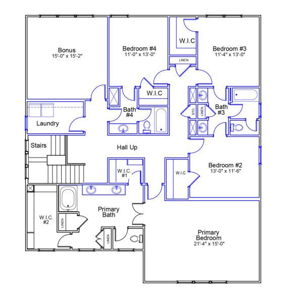 2D floor plan layout of this home in Fieldstone, Lexington, NC (Image 3).