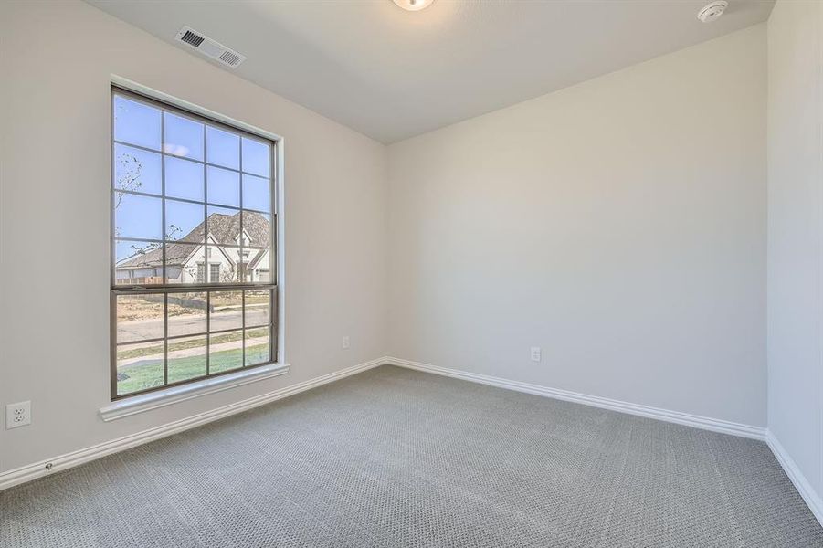 Carpeted spare room featuring plenty of natural light