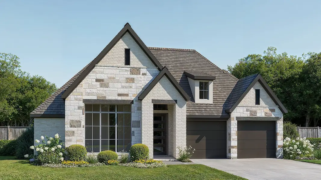 Representative exterior photo of a completed home built from the 2935W by Perry Homes in Meridiana, Rosharon, TX (Image 2).