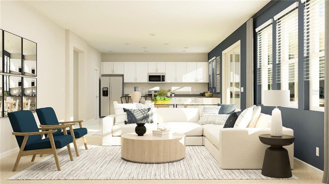 Furnished interior view inside a new home in Waterstone: Estate II Collection, Groveland (Image 8). Furnished interior view inside a new home in Waterstone: Estate II Collection, Groveland (Image 8).