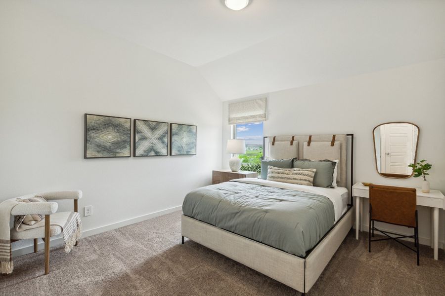 Bedroom in the Gilmour home plan by Trophy Signature Homes – REPRESENTATIVE PHOTO