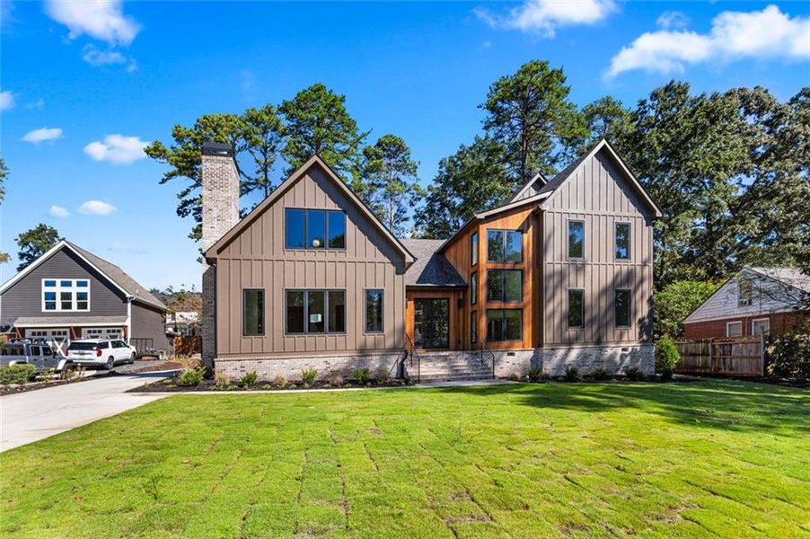 Front exterior of a new home in , Smyrna, GA, highlighting curb appeal (Image 34).