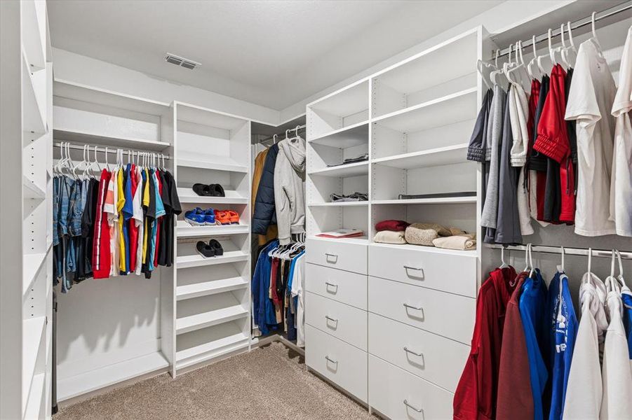 Custom closet expertly designed and installed by Closets by Design.