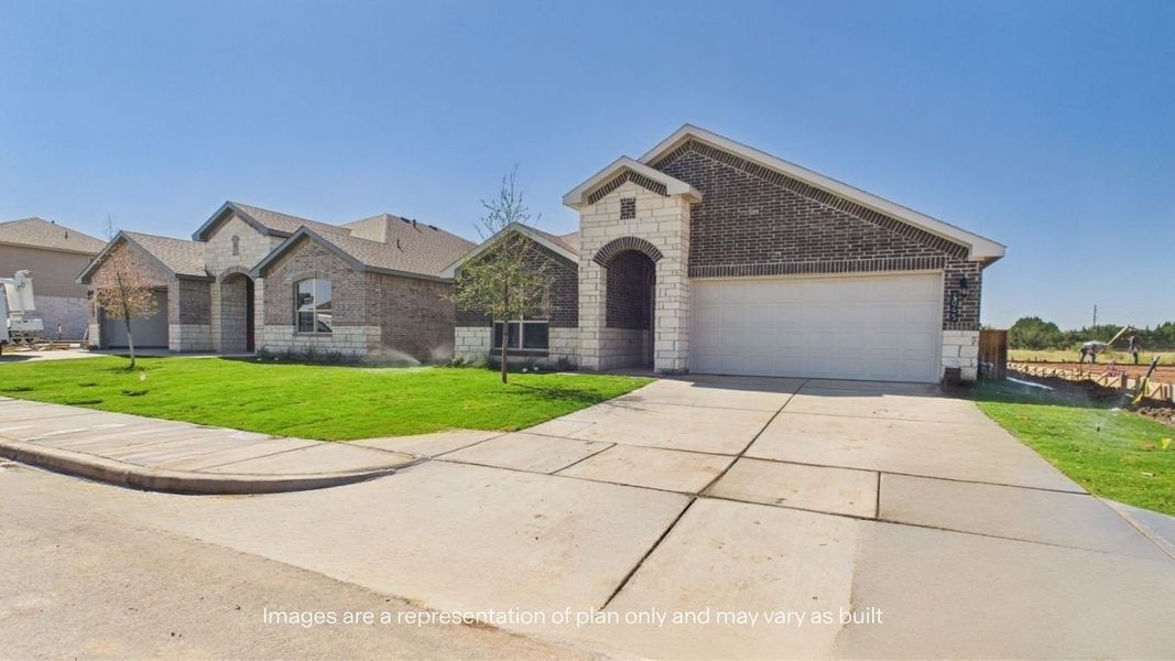 Front exterior of a new home in Westmont, Lubbock, TX, highlighting curb appeal (Image 2). Front exterior of a new home in Westmont, Lubbock, TX, highlighting curb appeal (Image 2).