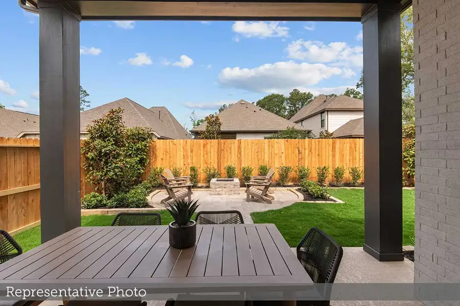 Exterior details and patio area of a home in The Highlands - Grove Collection, Porter (Image 3).