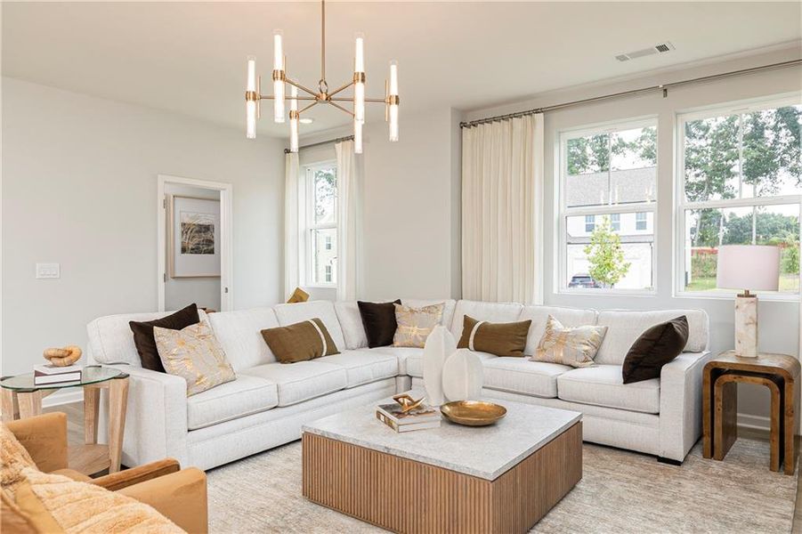 Furnished interior view inside a new home in The Beacon at Old Peachtree Single Family Homes, Lawrenceville (Image 27).