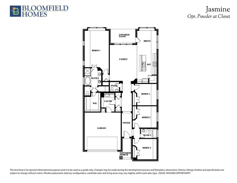 Jasmine Opt Powder at Closet Floor Plan Jasmine Opt Powder at Closet Floor Plan