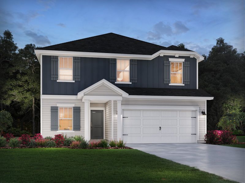 Representative exterior photo of a completed home built from the Rockwell by Meritage Homes in Nelson's Creek, Mocksville, NC (Image 17).