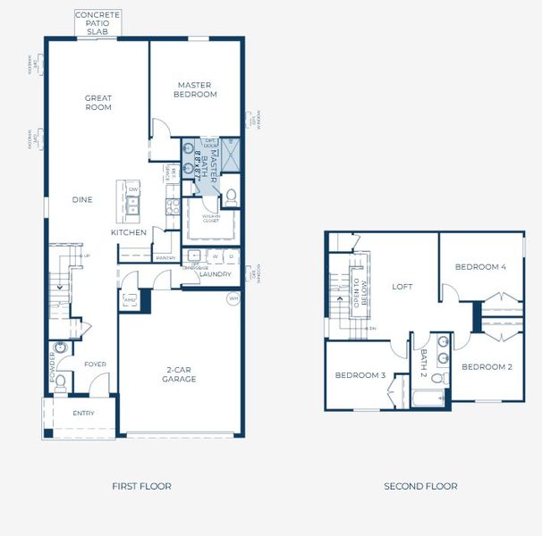 2D floor plan layout for the Lexington by Maronda Homes in Avalon Woods, Newberry, FL (Image 5).