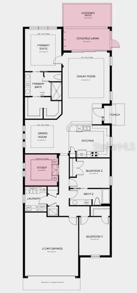 2D floor plan layout of this home in Esplanade at Azario Lakewood Ranch, Bradenton, FL (Image 3).