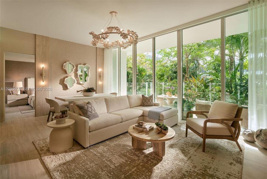 Furnished interior view inside a new home in , Fort Lauderdale (Image 5). Furnished interior view inside a new home in , Fort Lauderdale (Image 5).