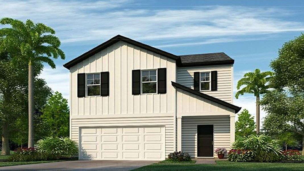 Representative exterior photo of a completed home built from the Robie by D.R. Horton in Pine Hills at Cane Bay, Summerville, SC (Image 20).