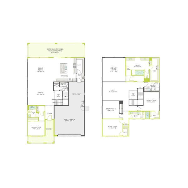 2D floor plan layout of this home in Waterston Central, Gilbert, AZ (Image 4).