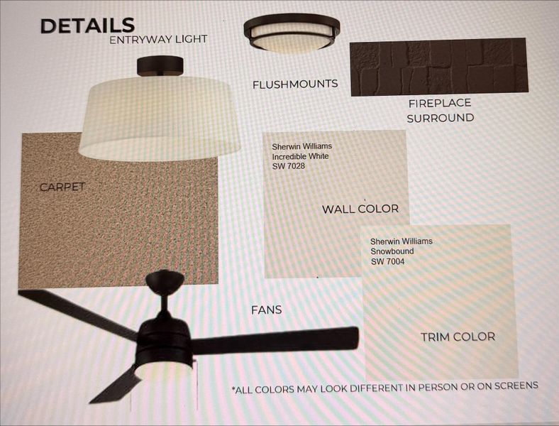 Property Specification Sheet. Detailing interior finish selections for the property Property Specification Sheet. Detailing interior finish selections for the property