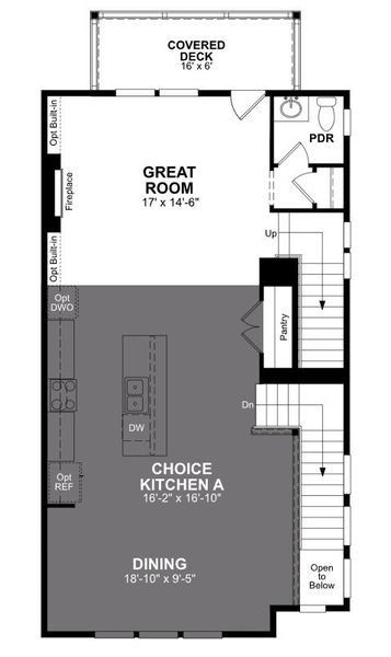 2D floor plan layout of this home in The Groves at Myrtle, Roswell, GA (Image 3).