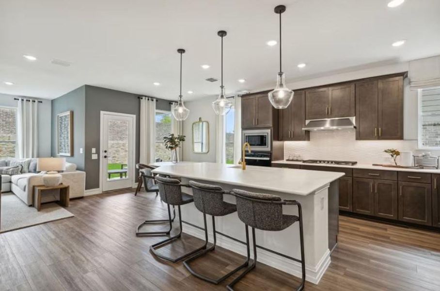 Photo of Pulte model home with same floor plan, not of actual home listed.