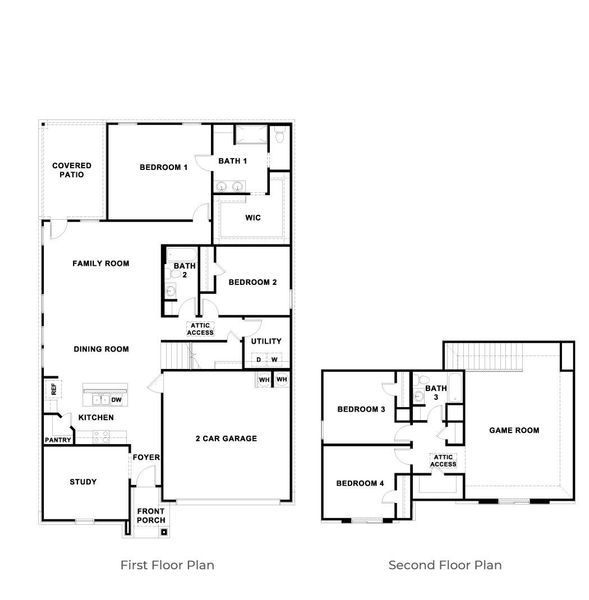 2D floor plan layout of this home in Carillon, Manor, TX (Image 2). 2D floor plan layout of this home in Carillon, Manor, TX (Image 2).