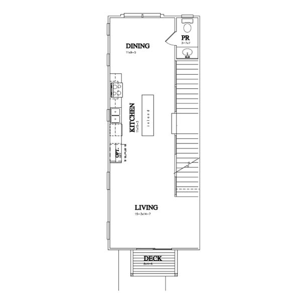2D floor plan layout for the Units A-F by Red Cedar Homes in West End Townhomes, Charlotte, NC (Image 5).