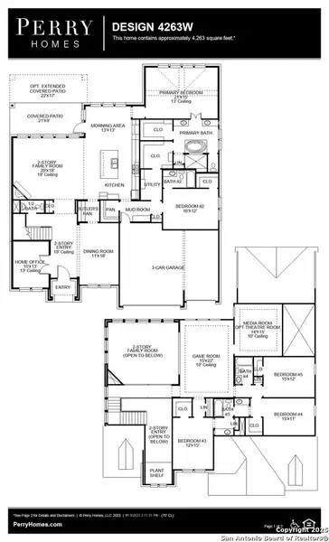 2D floor plan layout of this home in Johnson Ranch 70', Bulverde, TX (Image 3).