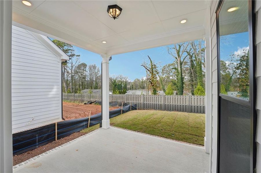Exterior details and patio area of a home in Promenade at Sawnee Village, Cumming (Image 4).