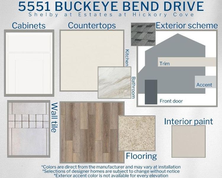 Shelby - Color Selections Shelby - Color Selections