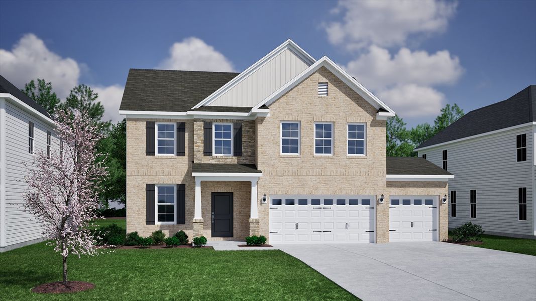 Representative exterior photo of a completed home built from the Cooper - Vanguard Collection by Mungo Homes in Scotts Hill Village, Wilmington, NC (Image 24).